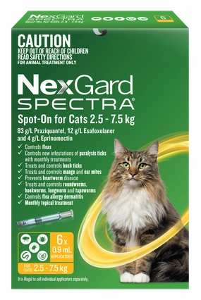 NexGard Spectra - Spot-on for Cats (2.5-7.5kg) (3pk)
