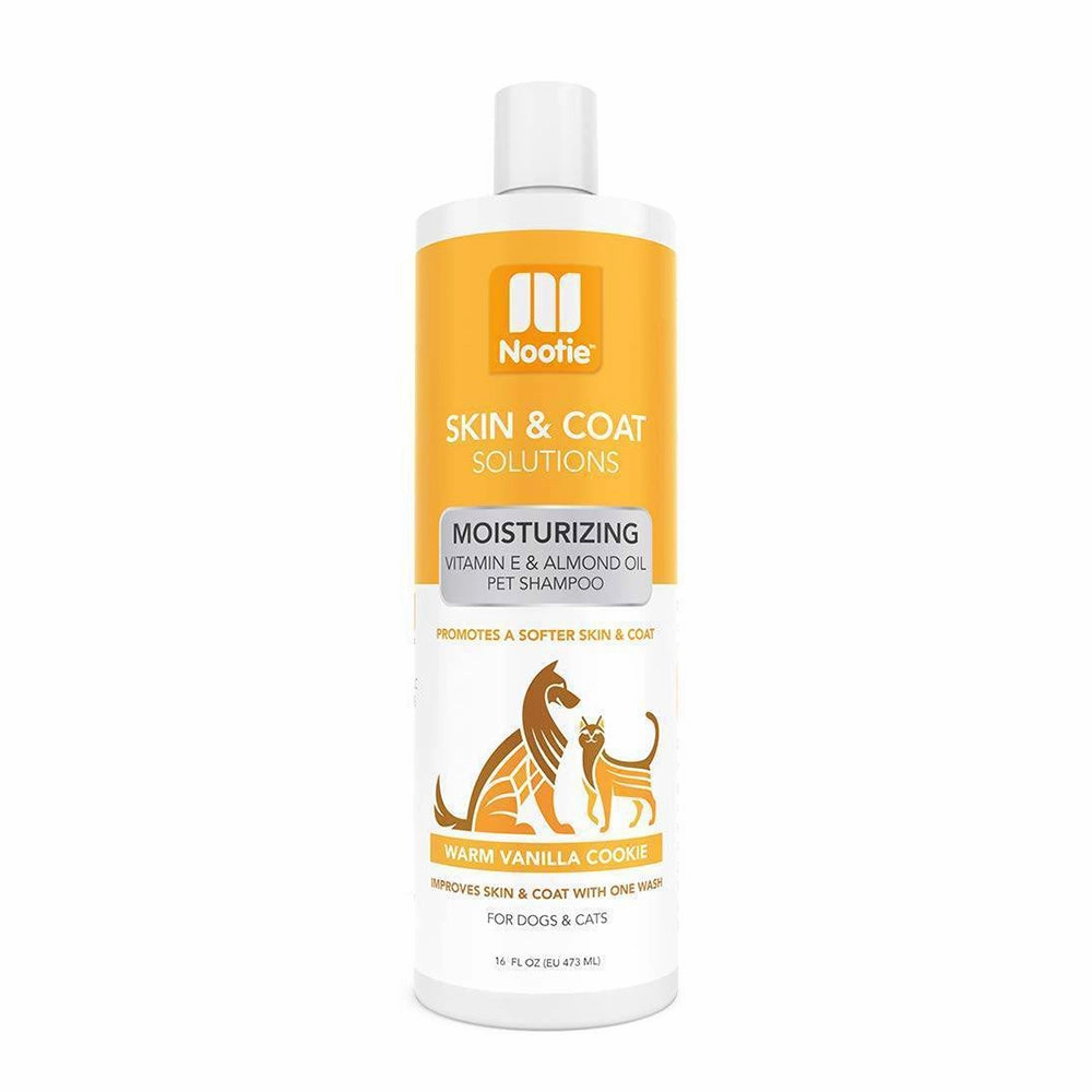 Nootie Skin & Coat Solutions Pet Shampoo Moisturizing Vitamin E & Almond Oil Warm Vanilla Cookie 16oz