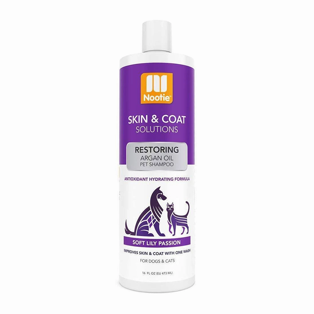 Nootie Skin & Coat Solutions Pet Shampoo Restoring Argan Oil Soft Lily Passion 16oz