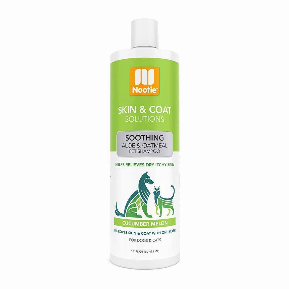 Nootie Skin & Coat Solutions Pet Shampoo Soothing Aloe & Oatmeal Cucumber Melon 16oz