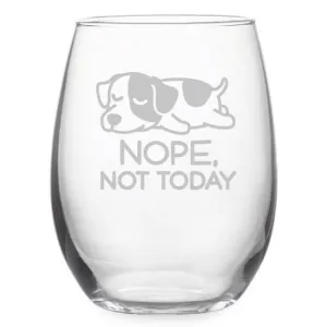 Nope, Not Today Stemless Wine Glasses, Set Of 4