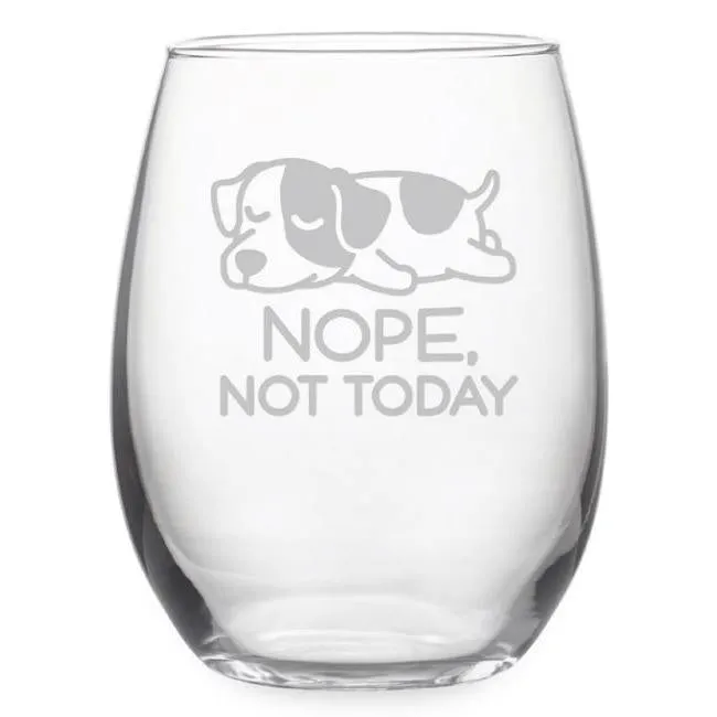 Nope, Not Today Stemless Wine Glasses, Set Of 4
