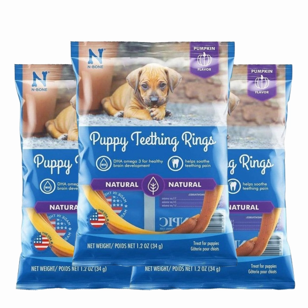 NPIC Pumpkin Flavour N Bone Puppy Teething Ring Dog Treats