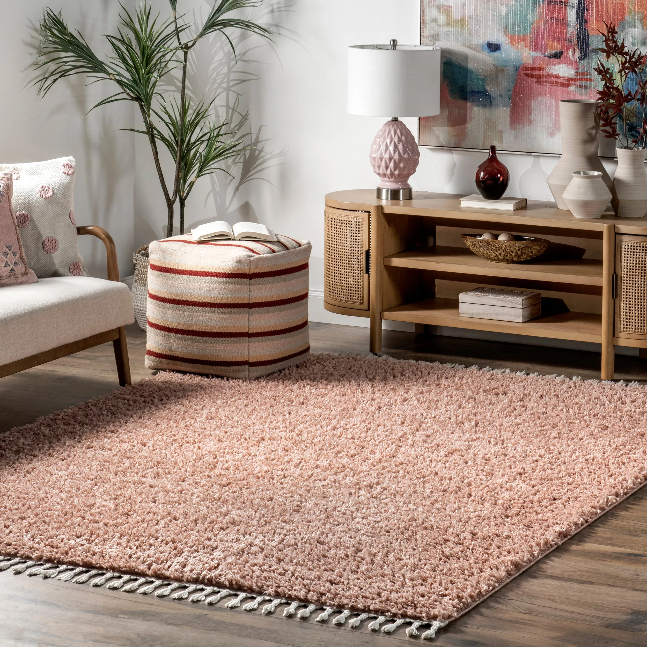 nuLOOM Neva Cozy Plush Shag With Tassels Area Rug ecco Shoes