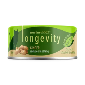 Nurture Pro Cat Longevity with Green Tea Essence GF Chicken & Skipjack Tuna White Meat Ginger 80g
