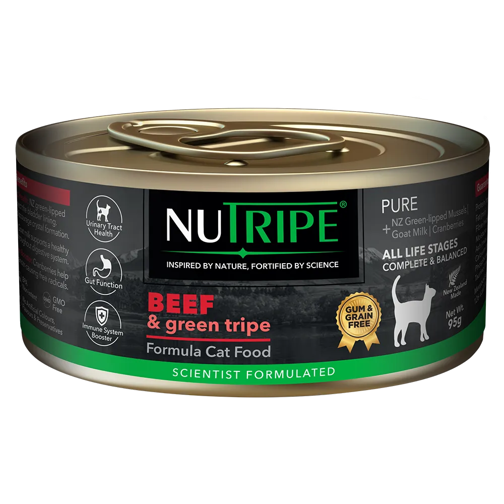 Nutripe Cat Gum & Grain Free Pure Beef & Green Tripe 95g