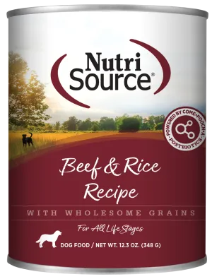 NutriSource Beef & Rice Canned Dog Food