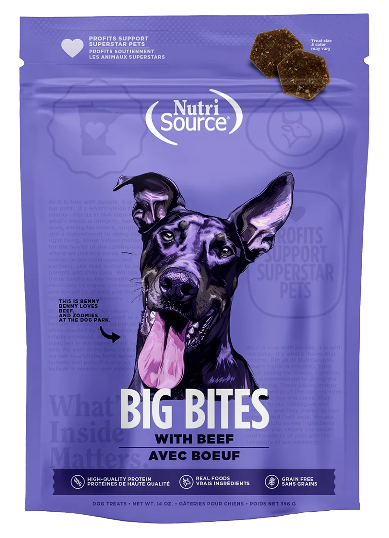 NutriSource Big Bites Grain Free Beef Dog Treats