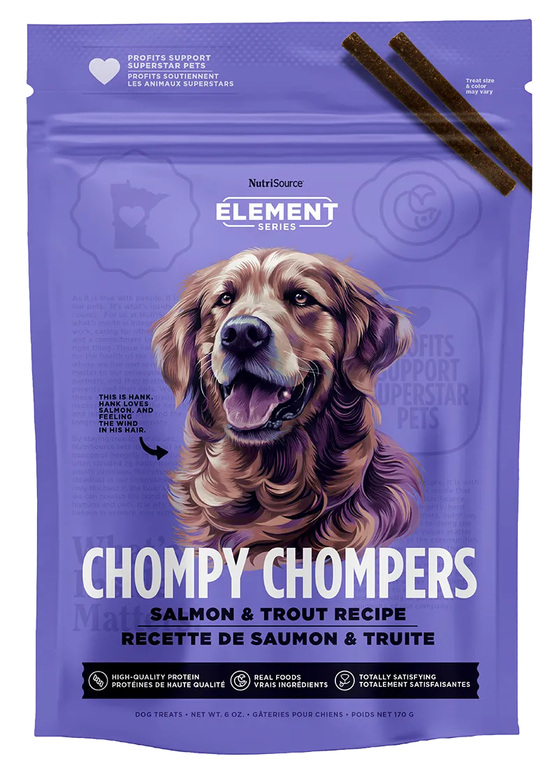 NutriSource Element Series Chompy Chompers Salmon & Trout Dog Treats