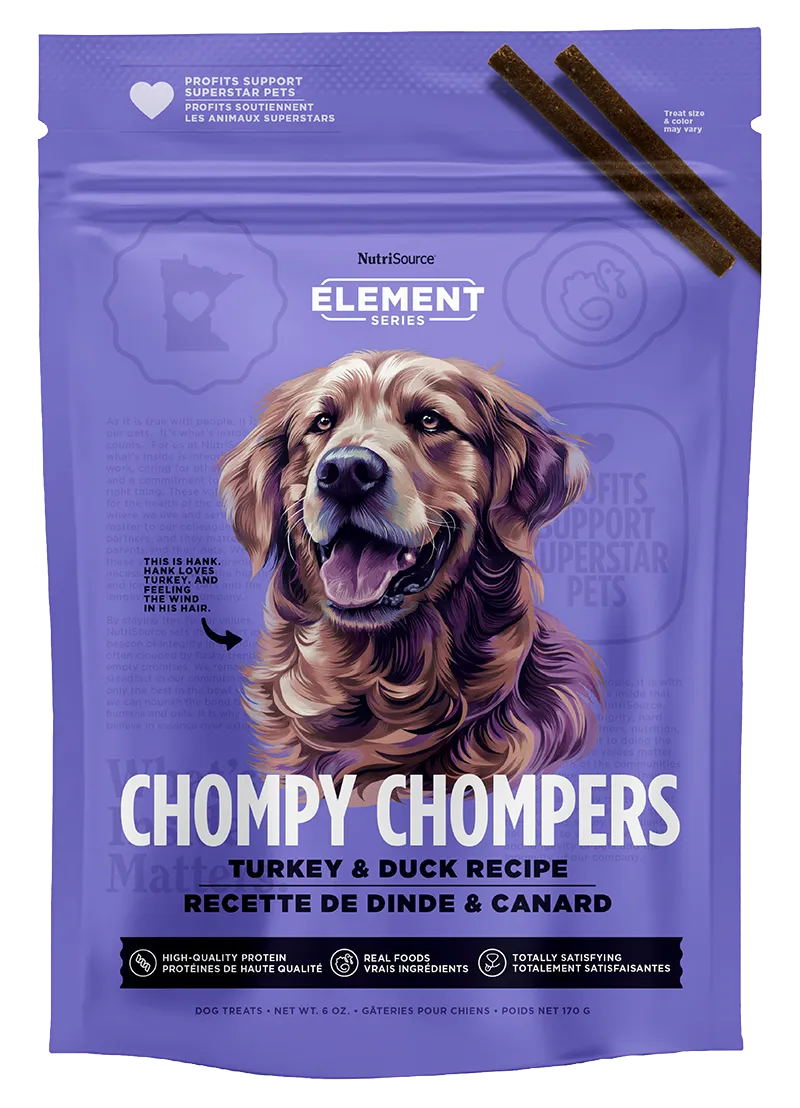 NutriSource Element Series Chompy Chompers Turkey & Duck Dog Treats