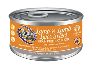 NutriSource Grain Free Lamb & Lamb Liver Select Canned Cat Food