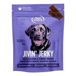 Nutrisource Jivin' Jerky Grain Free Beef, Turkey & Salmon Dog Treats
