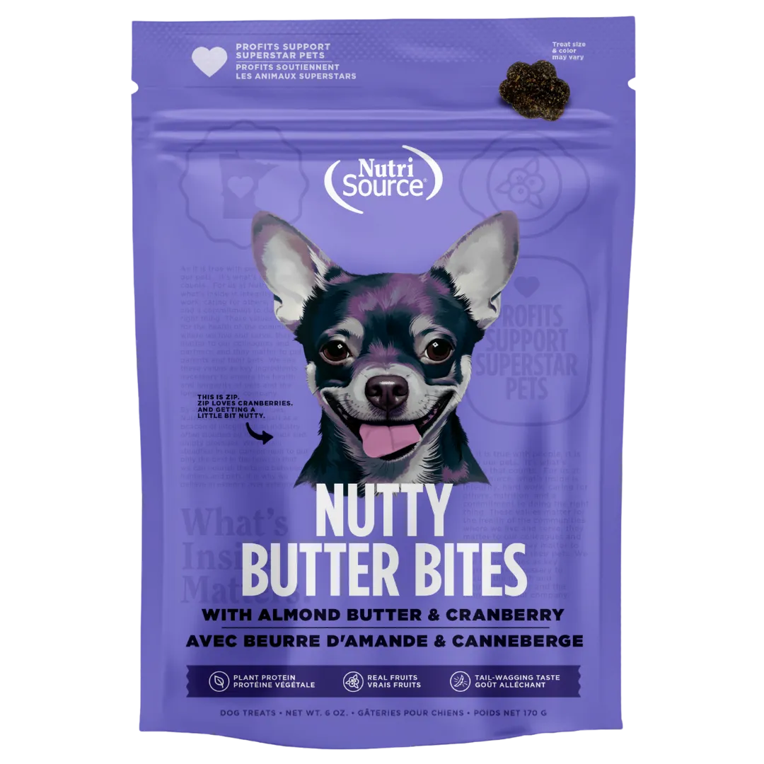 NutriSource Nutty Butter Bites Almond Butter & Cranberry Dog Treats