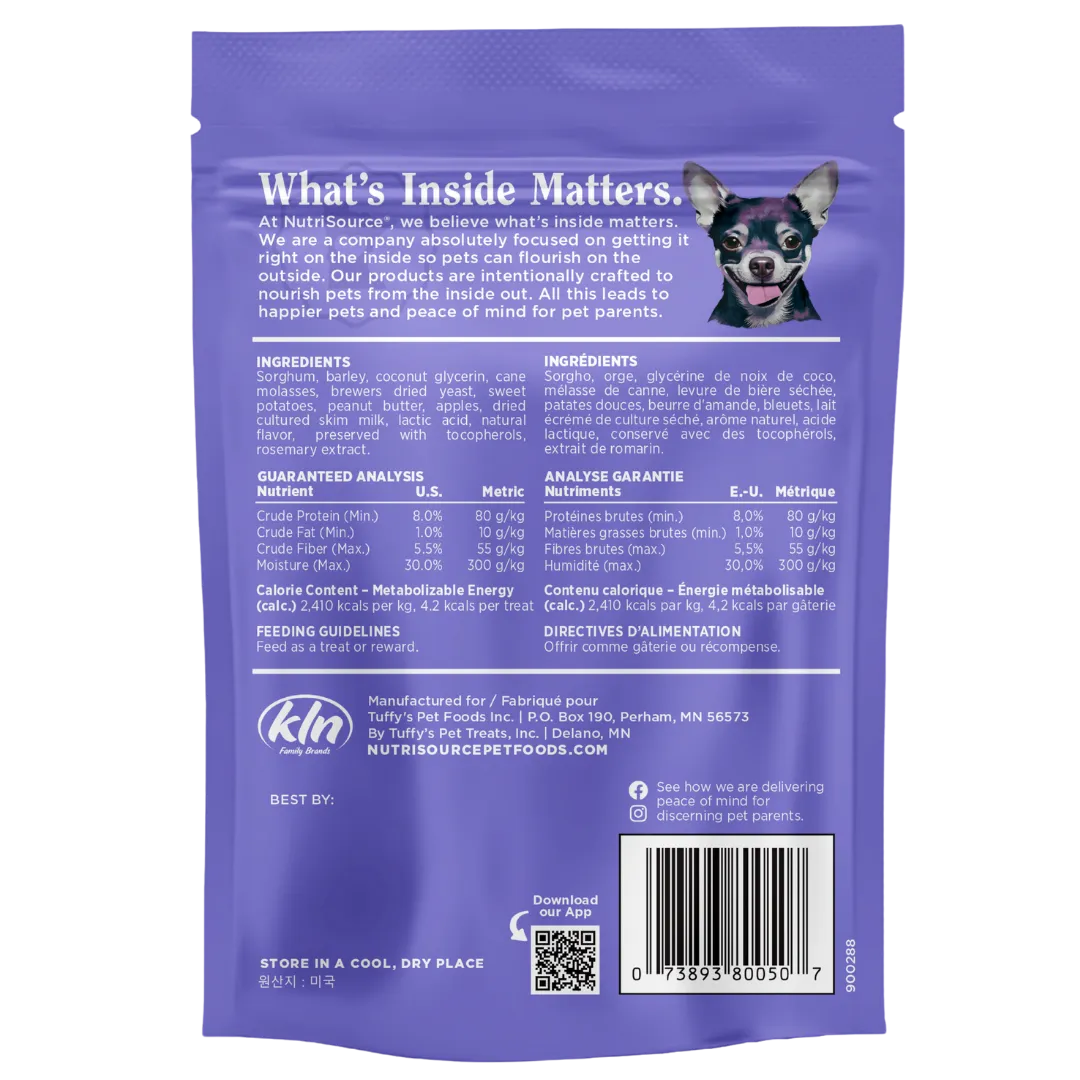 NutriSource Nutty Butter Bites Peanut Butter & Apple Dog Treats