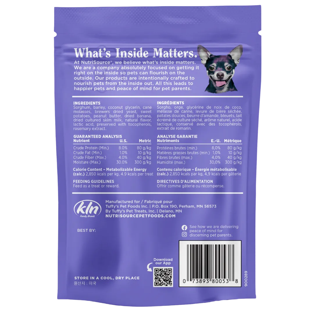 NutriSource Nutty Butter Bites Peanut Butter & Banana Dog Treats