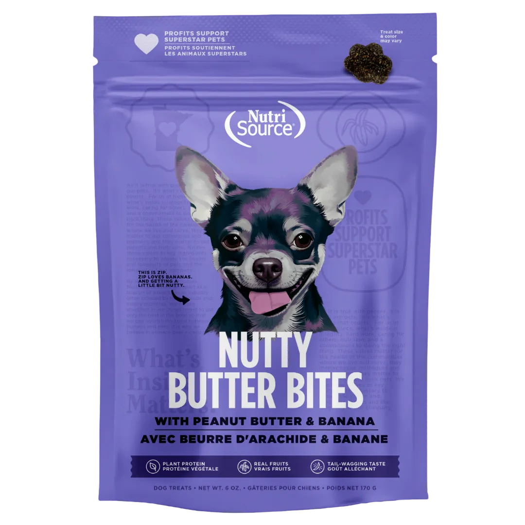 NutriSource Nutty Butter Bites Peanut Butter & Banana Dog Treats
