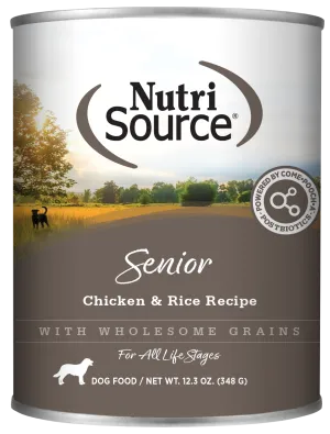 NutriSource Senior Chicken & Rice Canned Dog Food