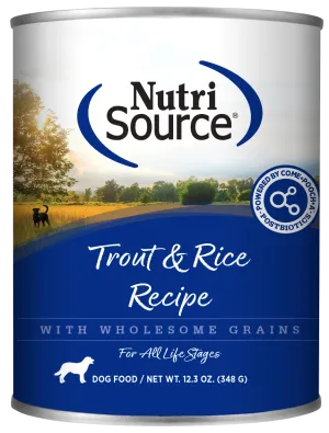 NutriSource Trout & Rice Canned Dog Food