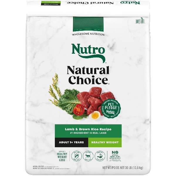 Nutro Natural Choice Lamb & Brown Rice Healthy Weight Adult Dry Dog Food, 30lb