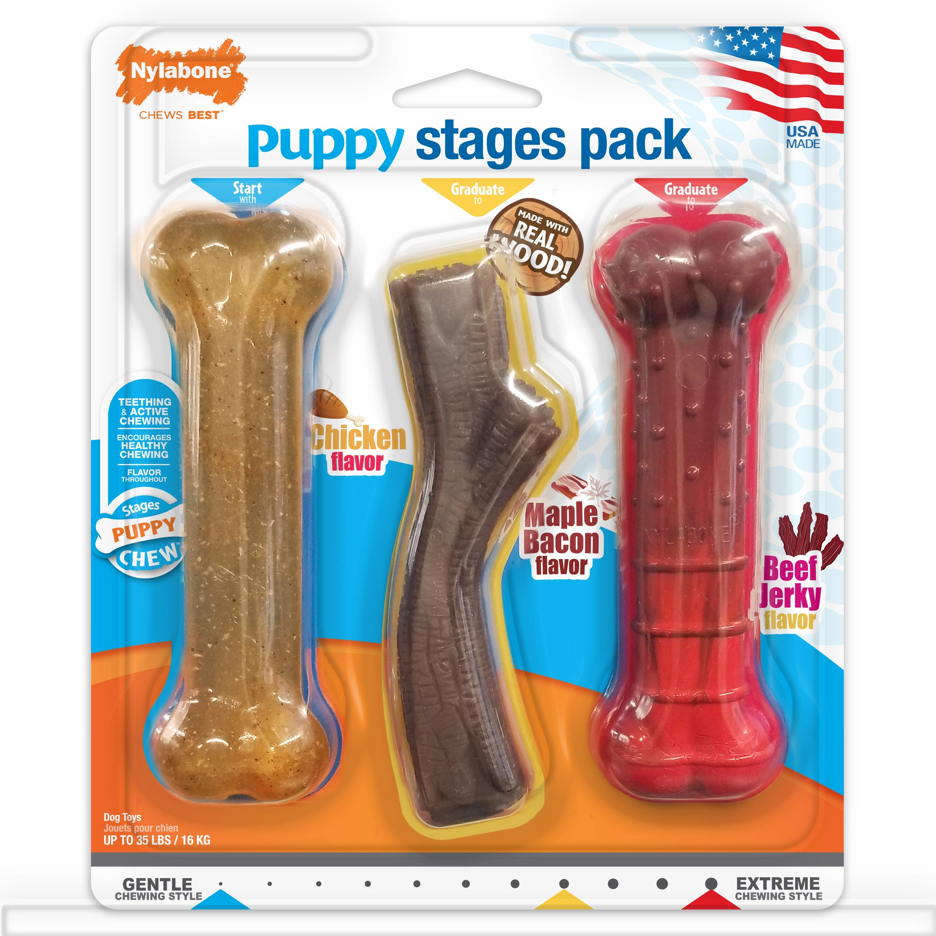 Nylabone - Puppy Stages Triple Pack (Up to 16kg)