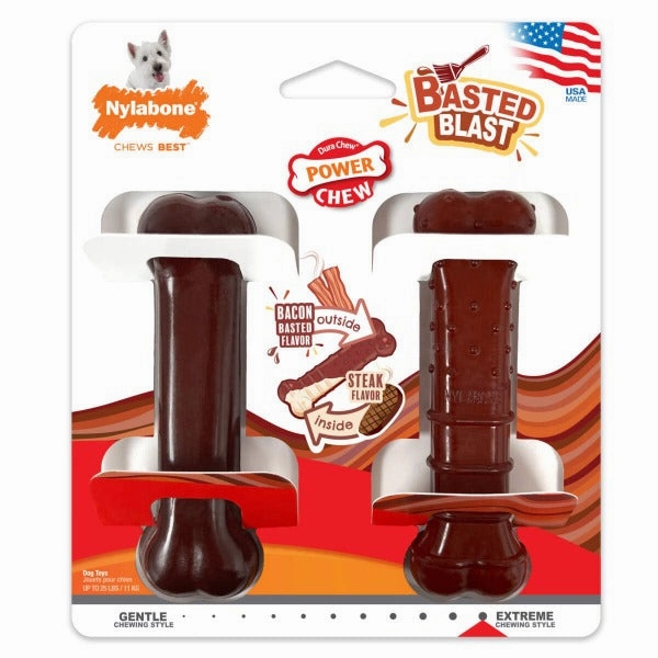 Nylabone Power Chew Basted Blast Dual Flavored Dog Chew Toys