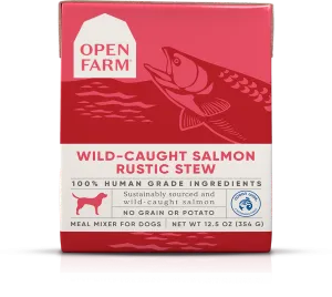 Open Farm Grain Free Wild Caught Salmon Recipe Rustic Stew Wet Dog Food Topper