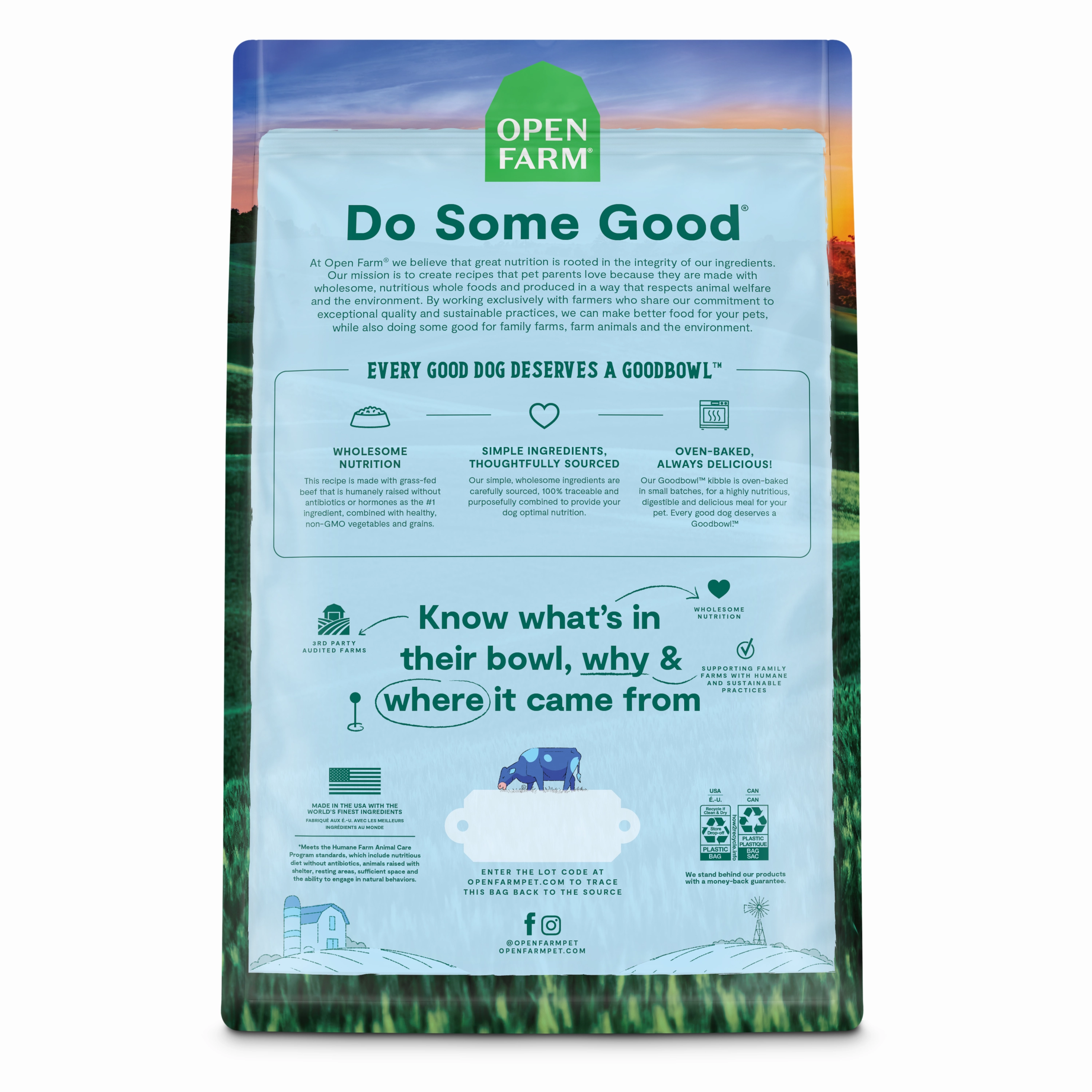 Open Farm Goodbowl Grass-Fed Beef and Brown Rice Recipe Baked Dry Dog Food