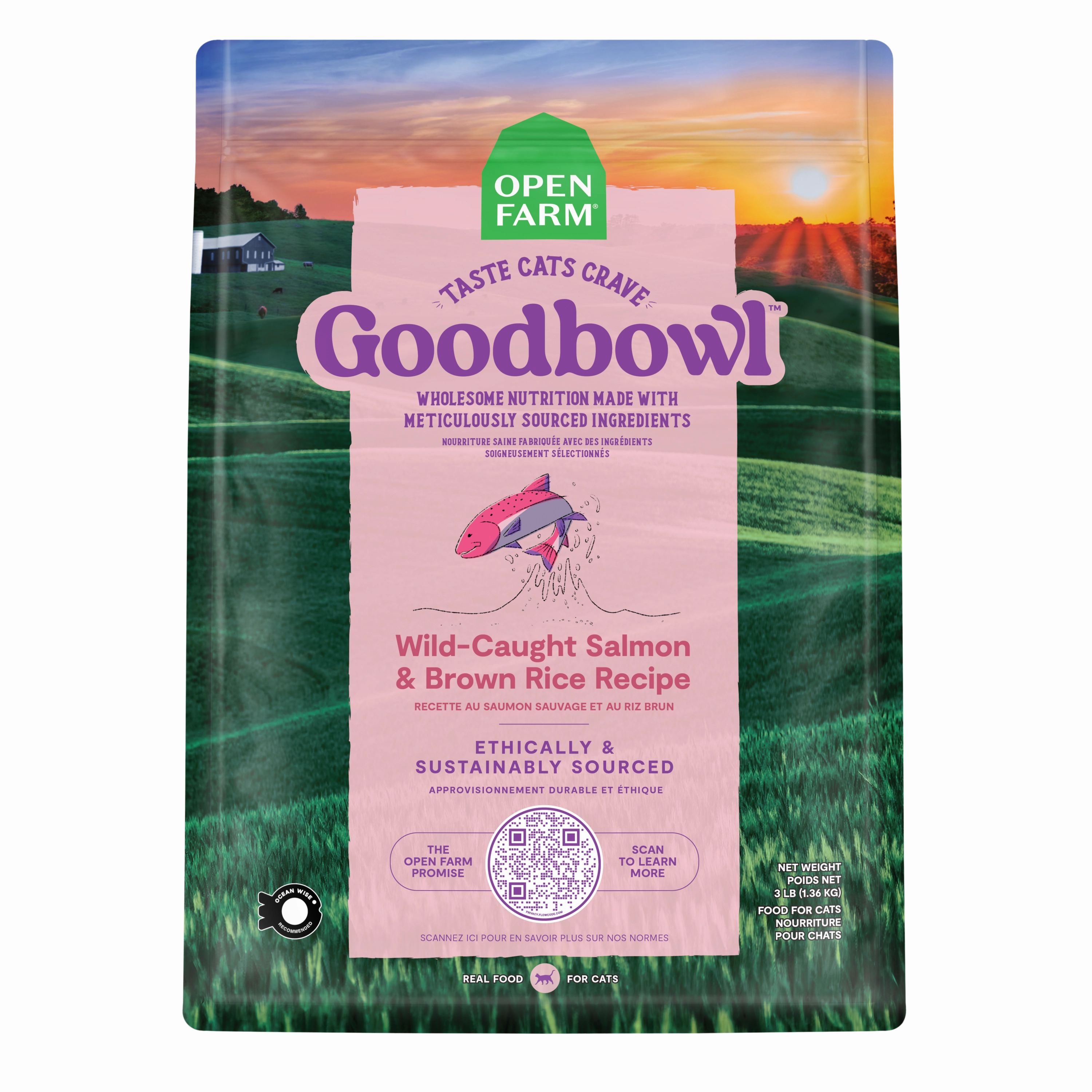 Open Farm GoodBowl Wild-Caught Salmon & Brown Rice Recipe Dry Cat Food