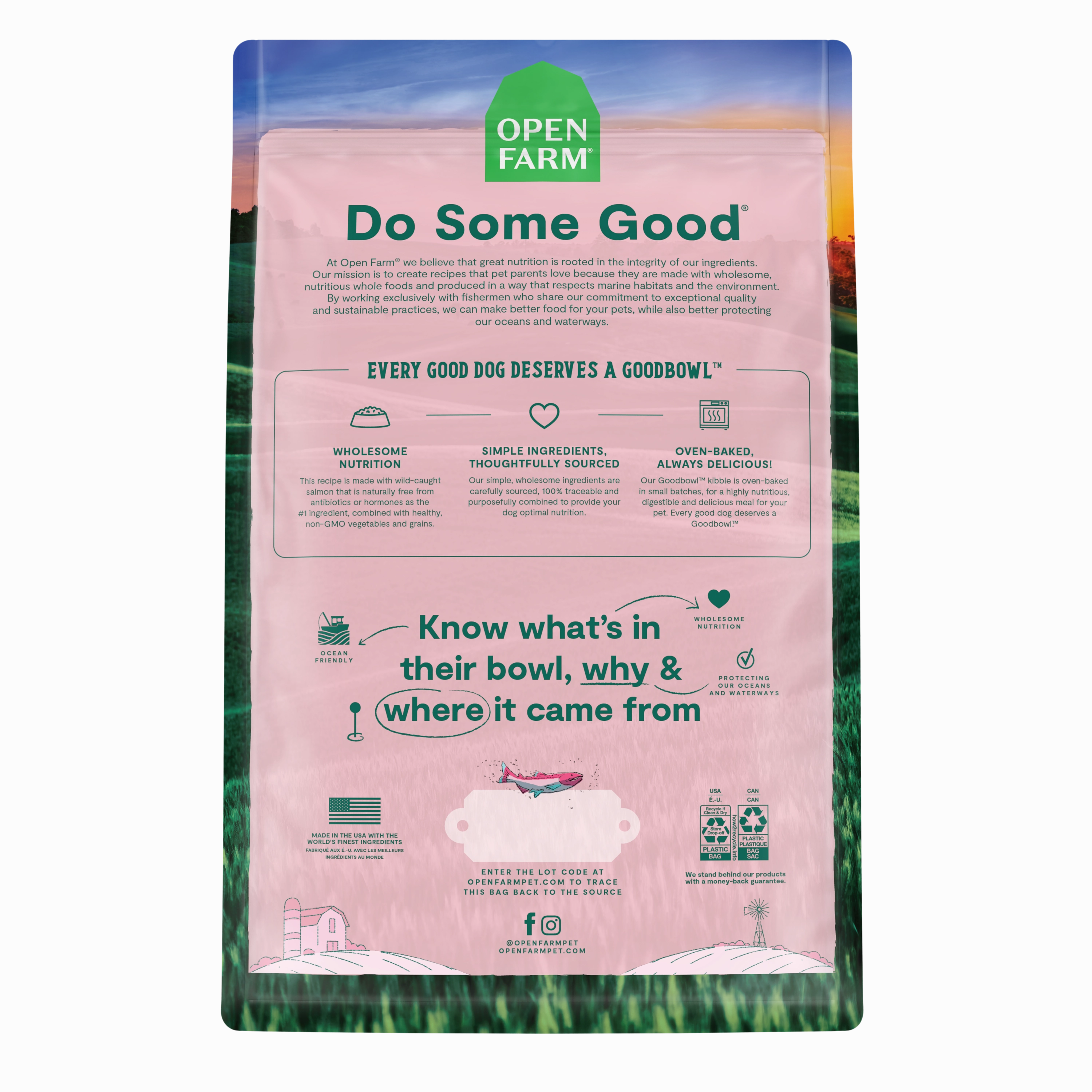 Open Farm Goodbowl Wild-Caught Salmon and Brown Rice Recipe Baked Dry Dog Food