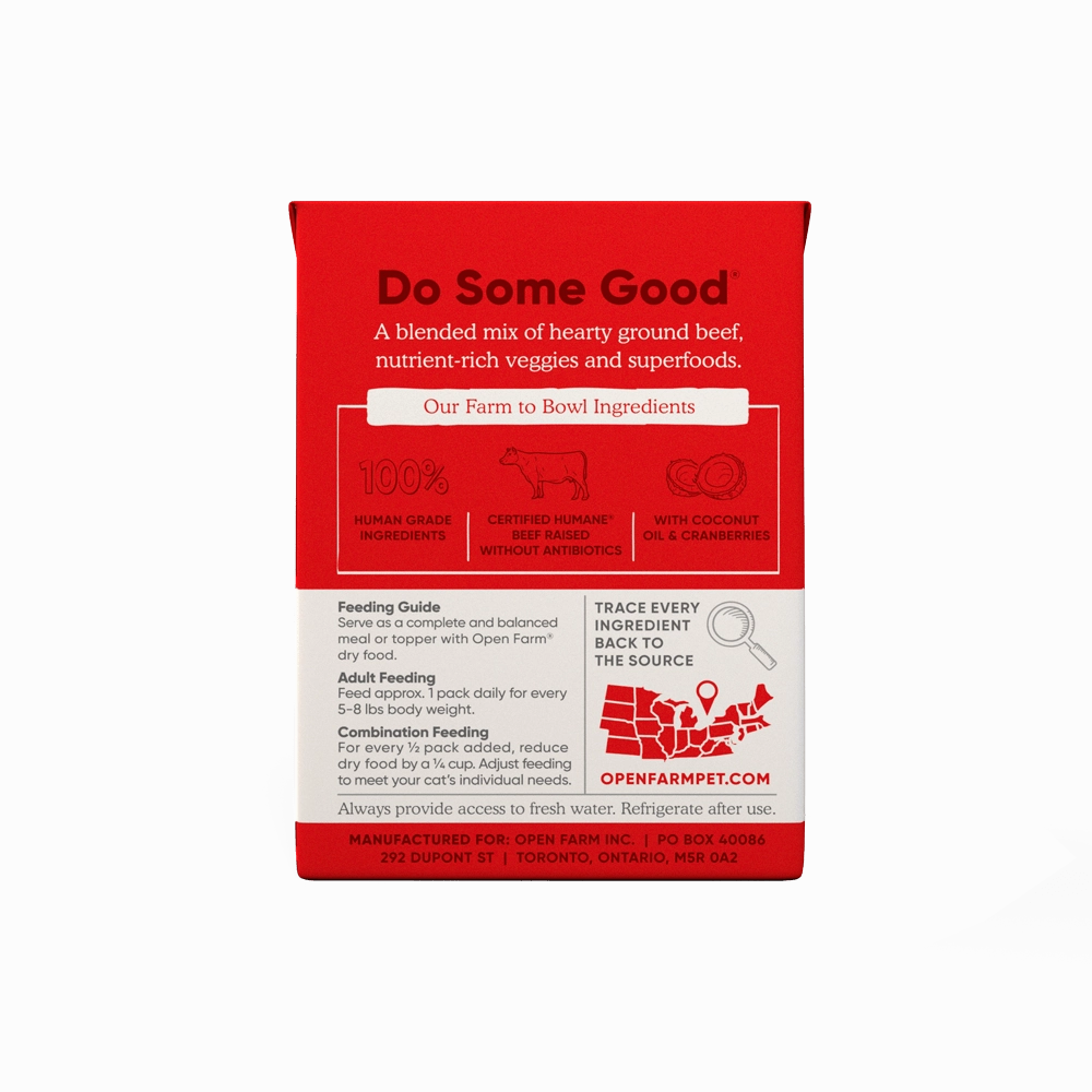 Open Farm Grain Free Grass Fed Beef Recipe Rustic Blend Wet Cat Food