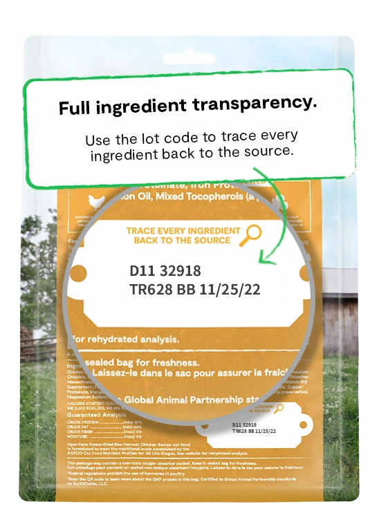 Open Farm Grain Free Harvest Chicken Recipe Freeze Dried Raw Cat Food