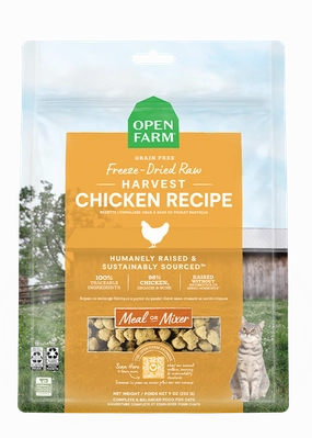 Open Farm Grain Free Harvest Chicken Recipe Freeze Dried Raw Cat Food