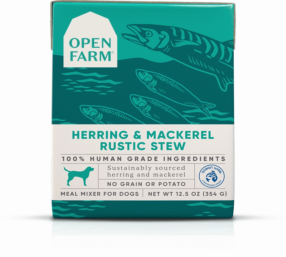 Open Farm Grain Free Herring & Mackerel Recipe Rustic Stew Wet Dog Food Topper