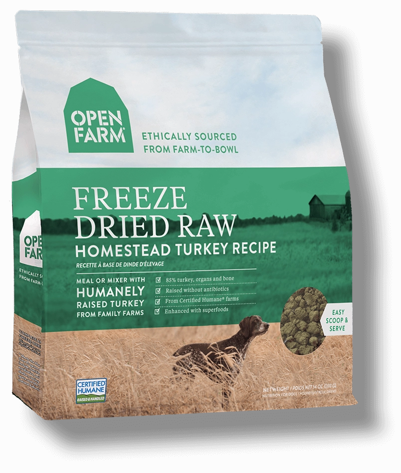 Open Farm Grain Free Homestead Turkey Recipe Freeze Dried Raw Dog Food
