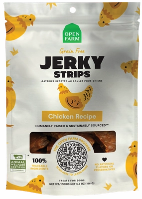 Open Farm Grain Free Jerky Strips Chicken Dog Treats