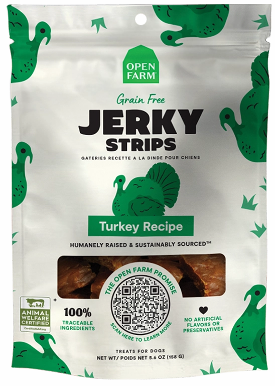 Open Farm Grain Free Jerky Strips Turkey Dog Treats