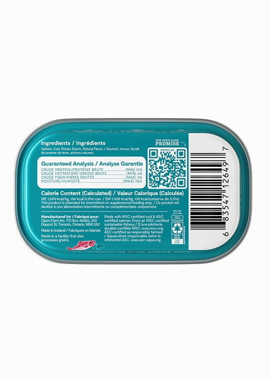 Open Farm Grain Free Salmon & Cod Wet Topper for Cats