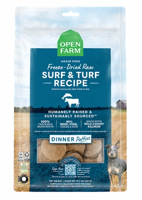Open Farm Grain Free Surf and Turf Recipe Freeze Dried Raw Dog Food Patties