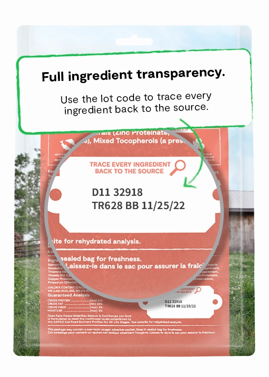 Open Farm Grain Free Wild Caught Salmon and Cod Recipe Freeze Dried Raw Cat Food