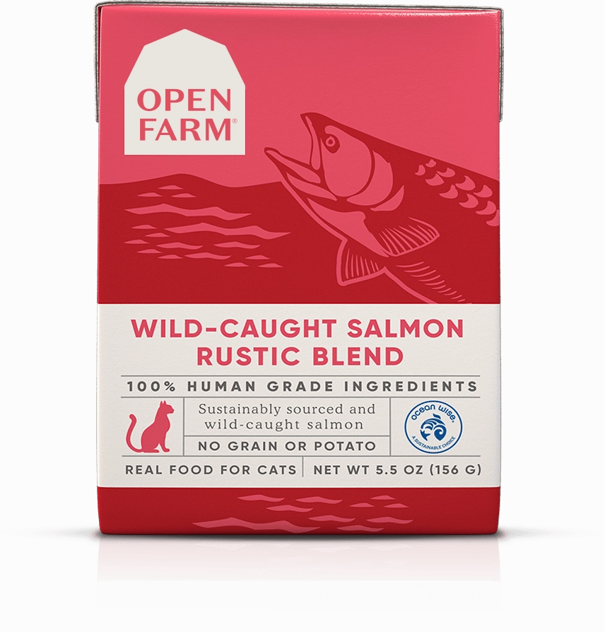 Open Farm Grain Free Wild Caught Salmon Recipe Rustic Blend Wet Cat Food