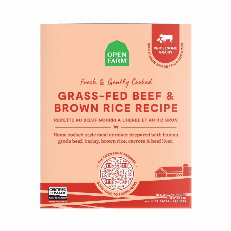 Open Farm Grass-Fed Beef and Brown Rice with Wholesome Grains Gently Cooked Recipe