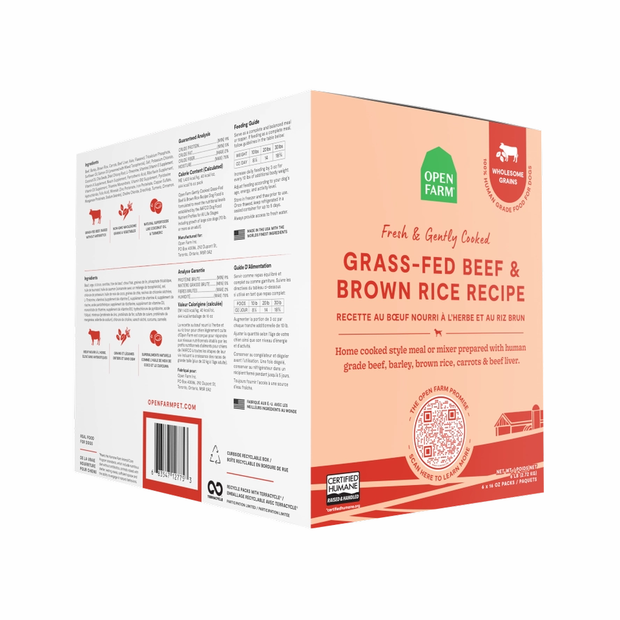 Open Farm Grass-Fed Beef and Brown Rice with Wholesome Grains Gently Cooked Recipe