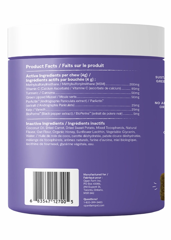Open Farm Hip & Joint Supplement Chews for Dogs