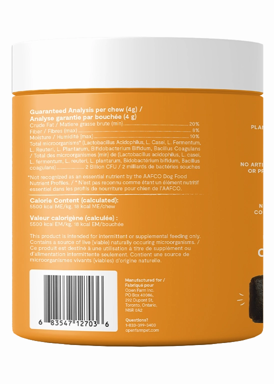 Open Farm Probiotic Supplement Chews for Dogs