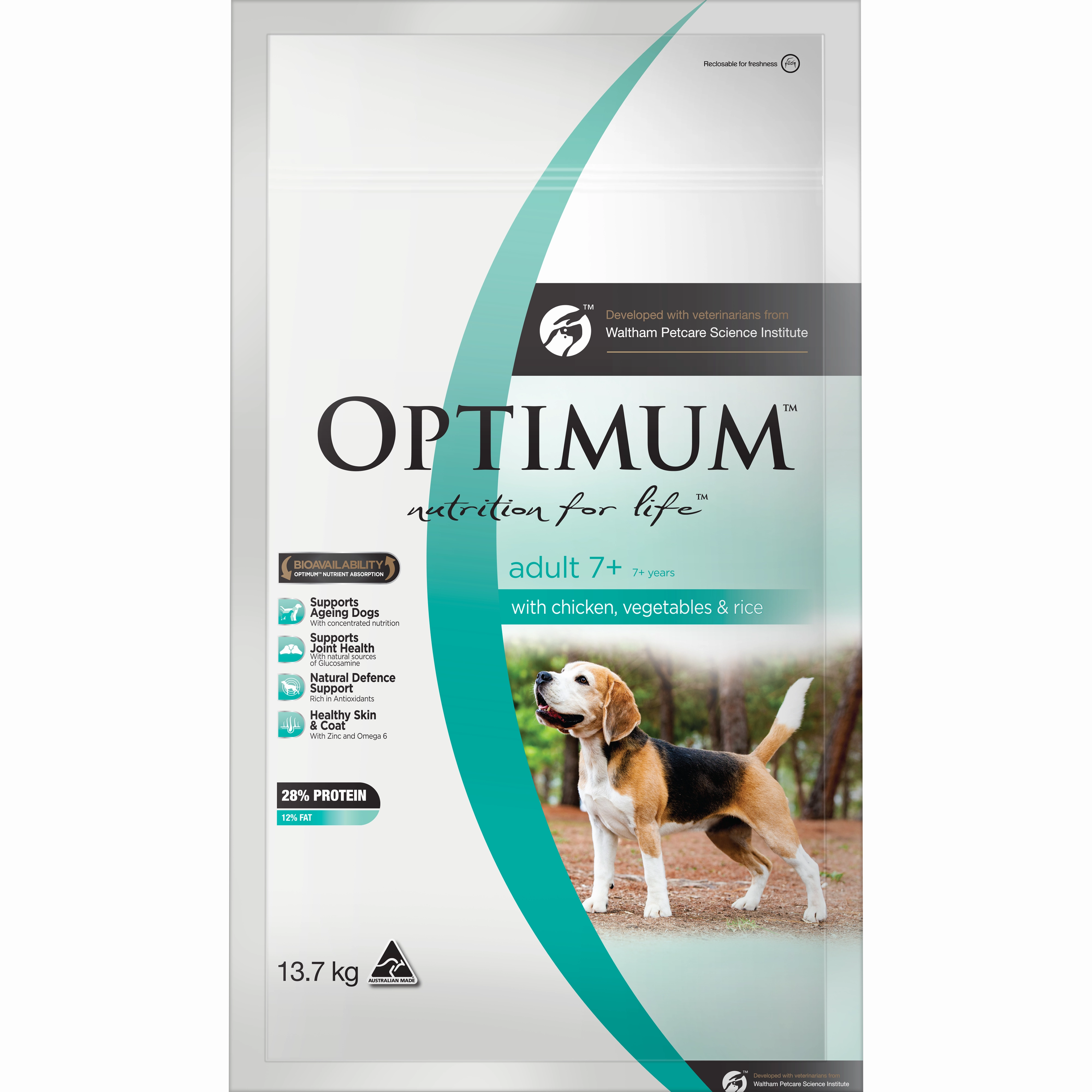 OPTIMUM - Adult 7  with Chicken, Vegetables & Rice Dry Dog Food (13.7kg)
