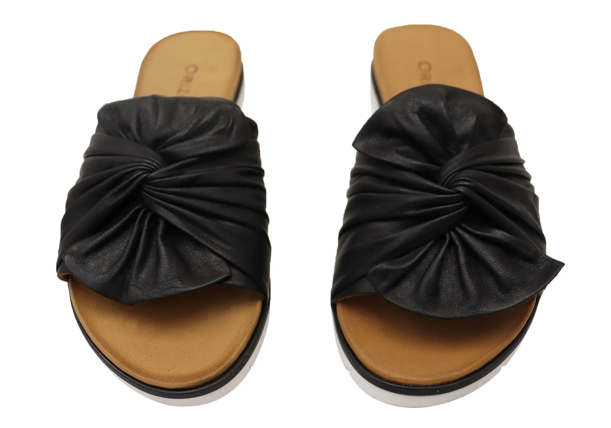 Orizonte Mistiq Womens European Leather Comfortable Slides Sandals Orizonte Shoes