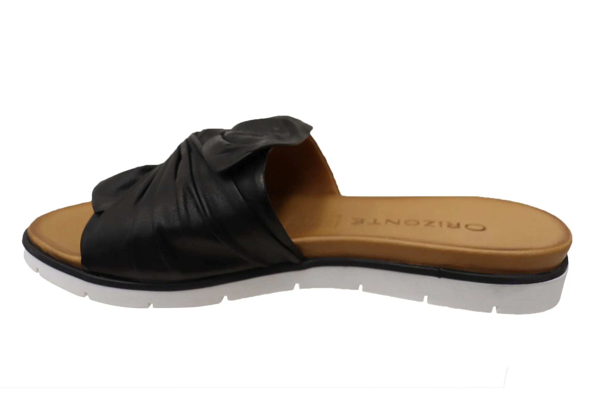 Orizonte Mistiq Womens European Leather Comfortable Slides Sandals Orizonte Shoes
