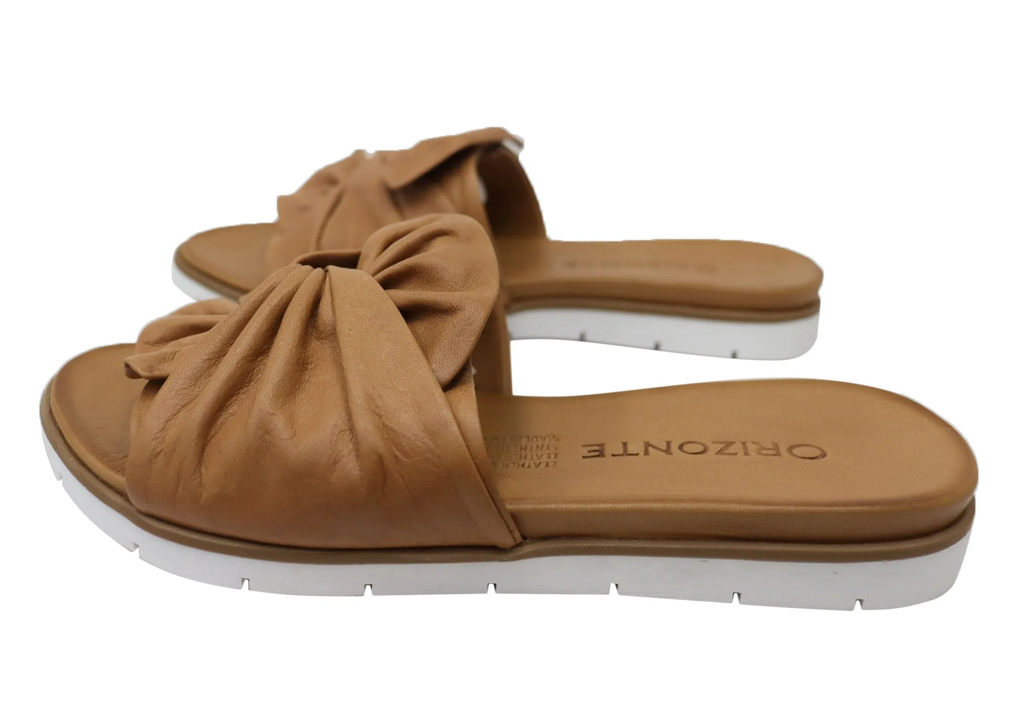 Orizonte Mistiq Womens European Leather Comfortable Slides Sandals Orizonte Shoes