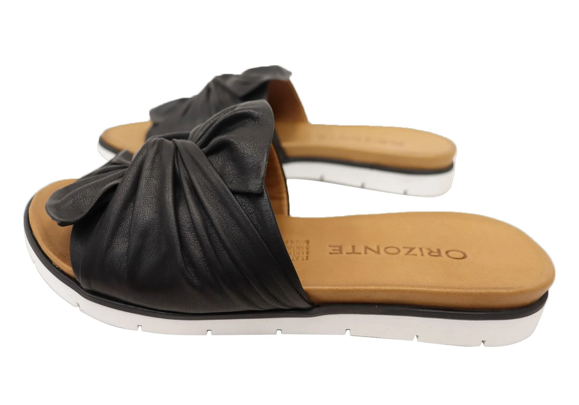 Orizonte Mistiq Womens European Leather Comfortable Slides Sandals Orizonte Shoes