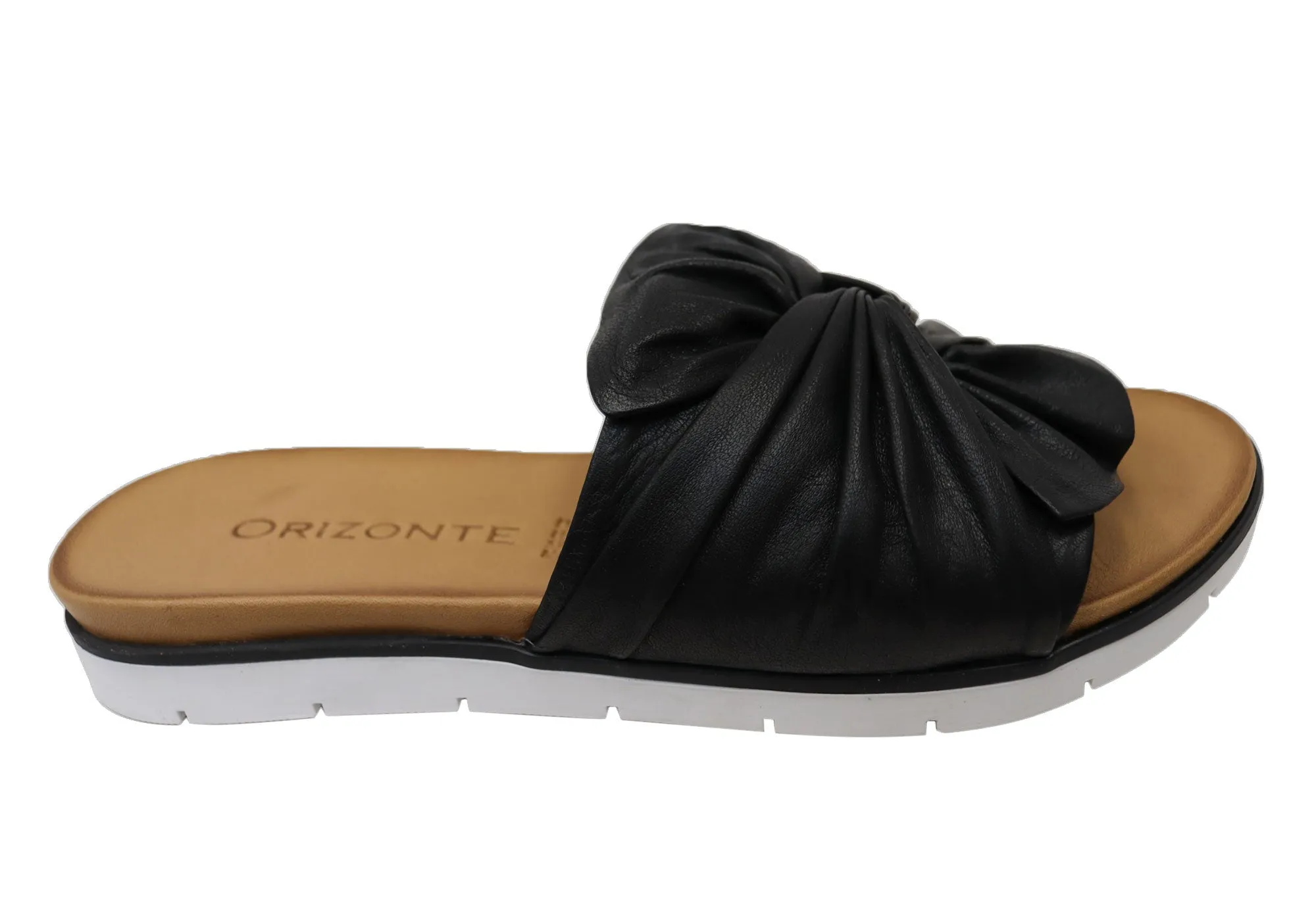 Orizonte Mistiq Womens European Leather Comfortable Slides Sandals Orizonte Shoes